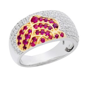 18kt Diamond approx. 0.74pt, Ruby approx. 0.47pt Ring