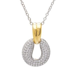 18kt TT Dia approx. 1.23ct pendant with chain