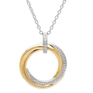 18kt TT Dia approx. 0.22pt pendant with chain