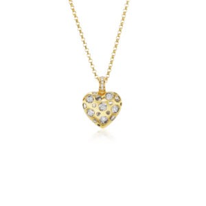 18kt 12 diamonds approx. 0.23pts clip top Heart pendant