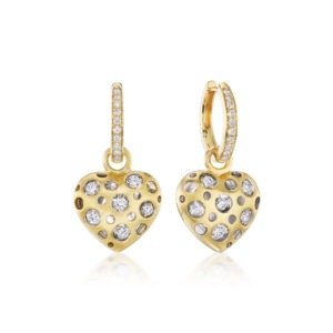 18kt 32 diamond approx. 0.56pts heart earrings