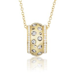 18kt. Dia approx. 0.53pt Yellow gold Slide with chain